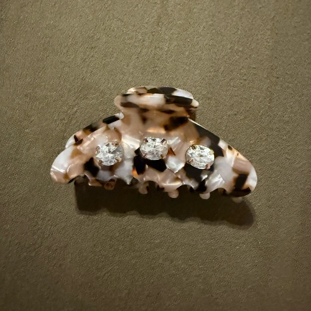 J. Crew Tortoise Shell Hair Clip with Rhinestones
